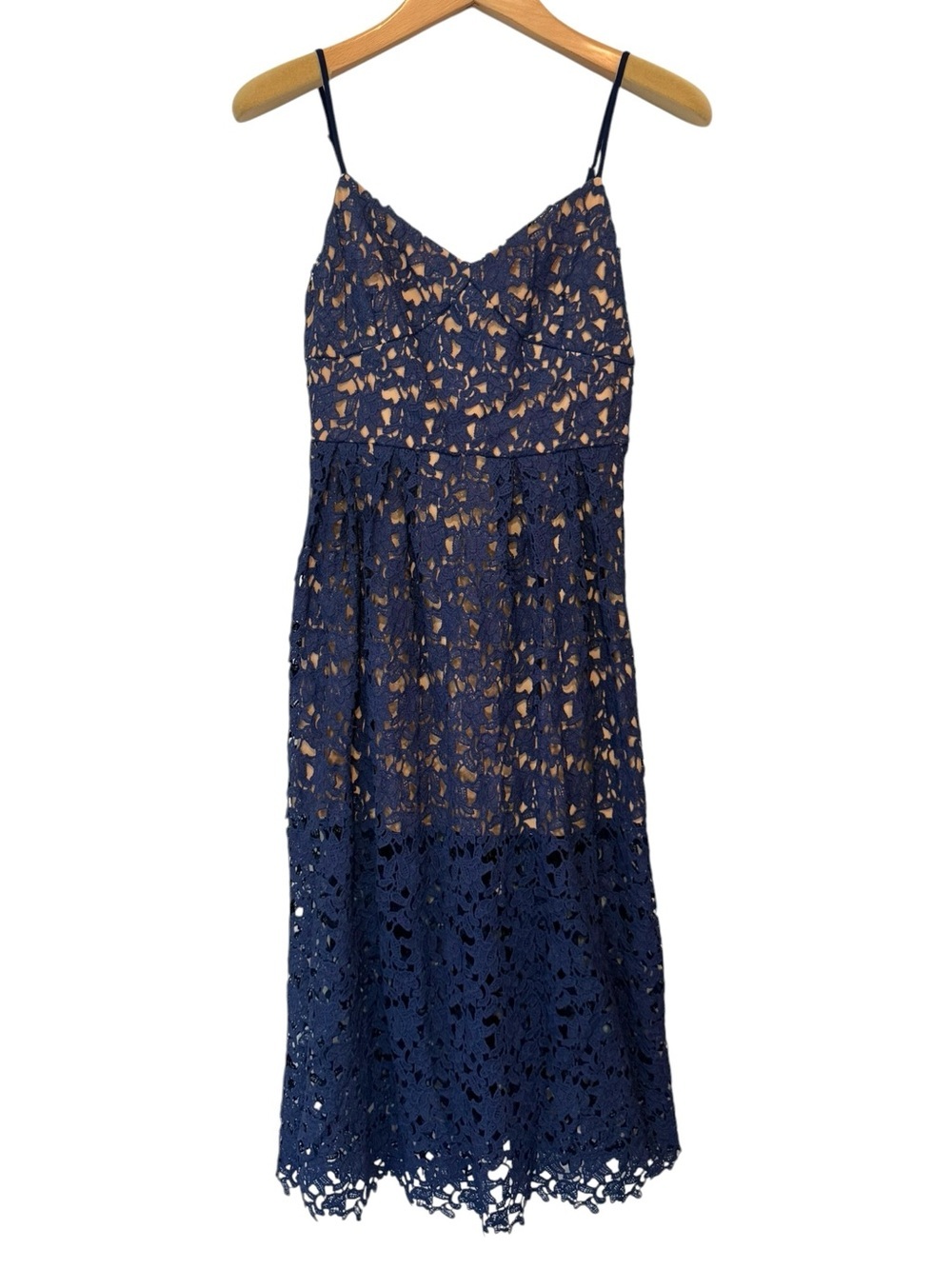 Toby Heart Ginger x Love Indie Navy Crochet Lace Midi Dress Medium NWT